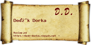 Deák Dorka névjegykártya