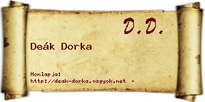 Deák Dorka névjegykártya